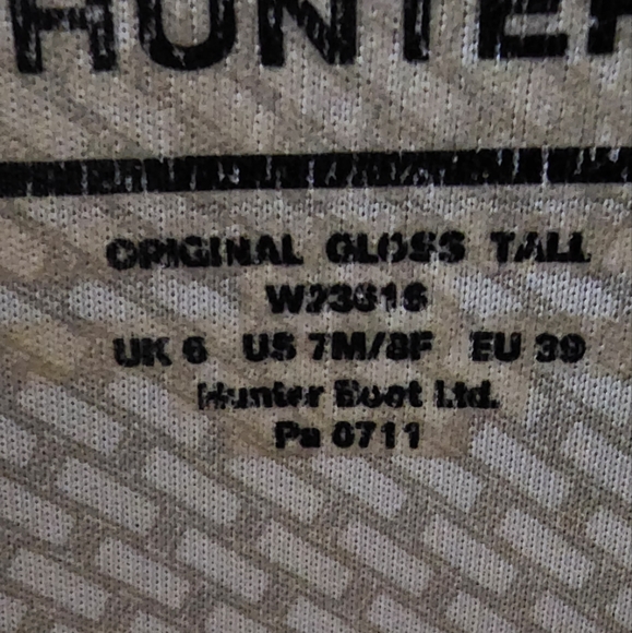 Hunter Original Tall Glossy black rain boots size 7 - Picture 5 of 5